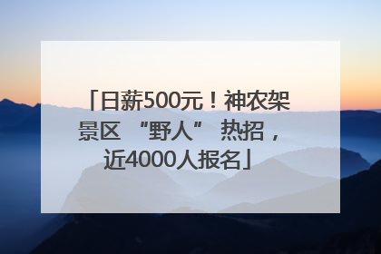 日薪500元！神农架景区 “野人” 热招，近4000人报名