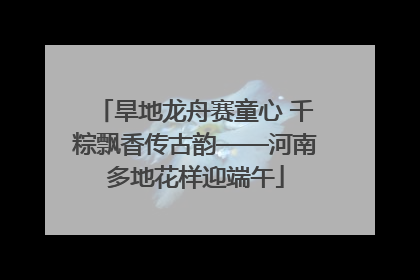 旱地龙舟赛童心 千粽飘香传古韵——河南多地花样迎端午