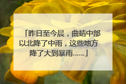 昨日至今晨，曲靖中部以北降了中雨，这些地方降了大到暴雨……