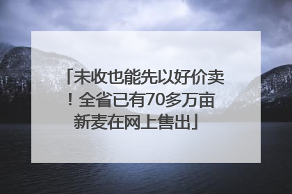 未收也能先以好价卖！全省已有70多万亩新麦在网上售出