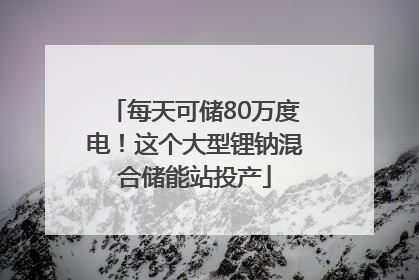 每天可储80万度电！这个大型锂钠混合储能站投产