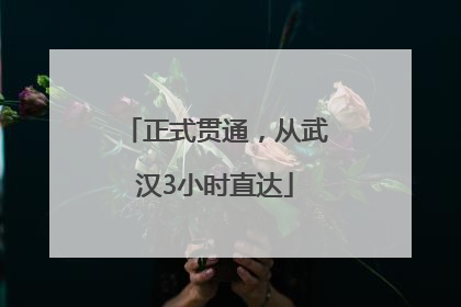 正式贯通，从武汉3小时直达