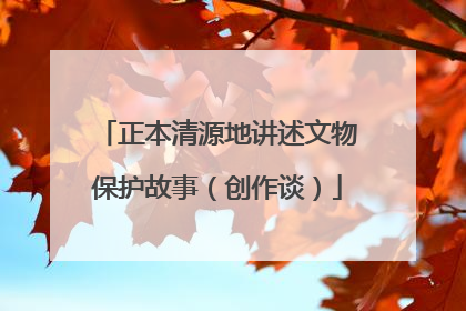 正本清源地讲述文物保护故事（创作谈）