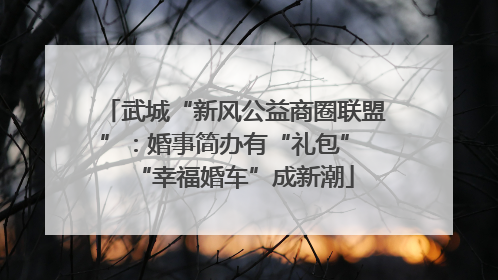 武城“新风公益商圈联盟”：婚事简办有“礼包” “幸福婚车”成新潮