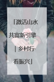 激活山水共富新引擎｜乡村行·看振兴