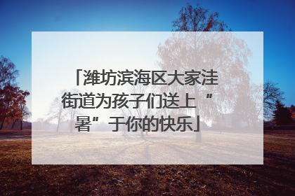 潍坊滨海区大家洼街道为孩子们送上“暑”于你的快乐