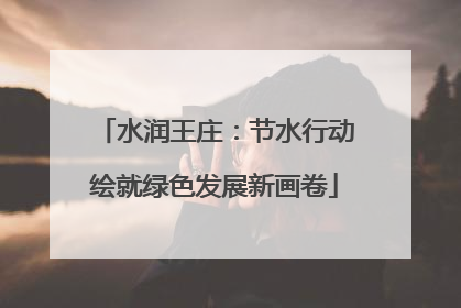 水润王庄：节水行动绘就绿色发展新画卷