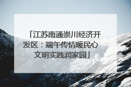 江苏南通崇川经济开发区：端午传情暖民心 文明实践润家园