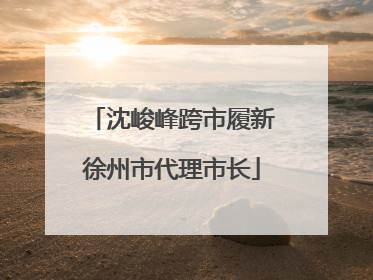 沈峻峰跨市履新徐州市代理市长