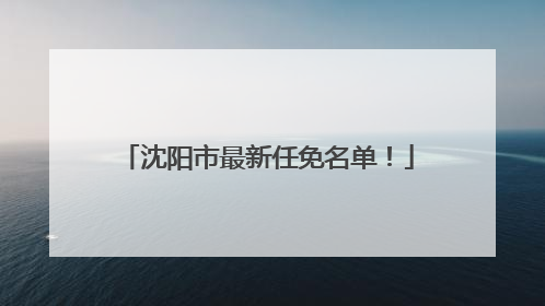 沈阳市最新任免名单！