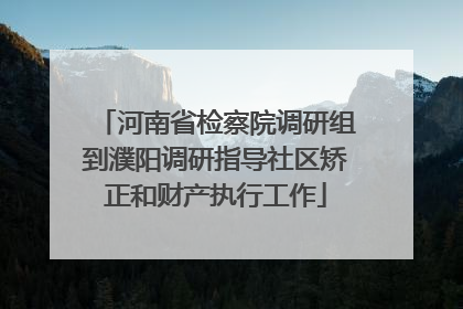 河南省检察院调研组到濮阳调研指导社区矫正和财产执行工作