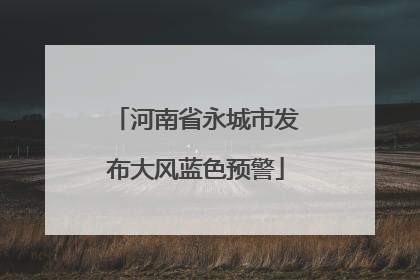 河南省永城市发布大风蓝色预警