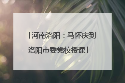河南洛阳：马怀庆到洛阳市委党校授课