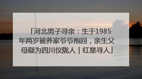 河北男子寻亲：生于1985年两岁被养家爷爷抱回，亲生父母疑为四川仪陇人｜红星寻人