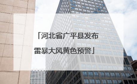 河北省广平县发布雷暴大风黄色预警