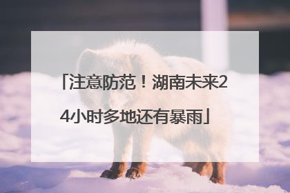 注意防范！湖南未来24小时多地还有暴雨