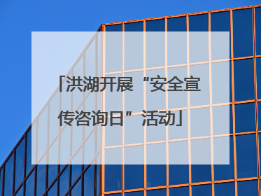 洪湖开展“安全宣传咨询日”活动
