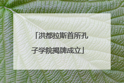洪都拉斯首所孔子学院揭牌成立