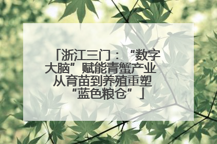 浙江三门：“数字大脑”赋能青蟹产业 从育苗到养殖重塑“蓝色粮仓”
