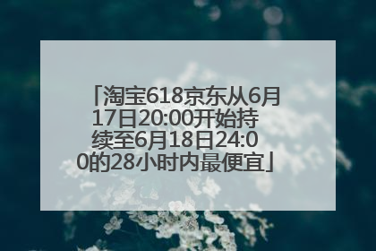 淘宝618京东从6月17日20:00开始持续至6月18日24:00的28小时内最便宜