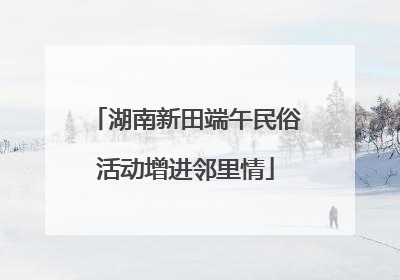 湖南新田端午民俗活动增进邻里情
