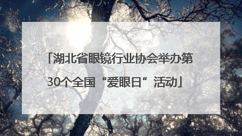 湖北省眼镜行业协会举办第30个全国“爱眼日”活动