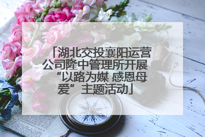 湖北交投襄阳运营公司隆中管理所开展“以路为媒 感恩母爱”主题活动