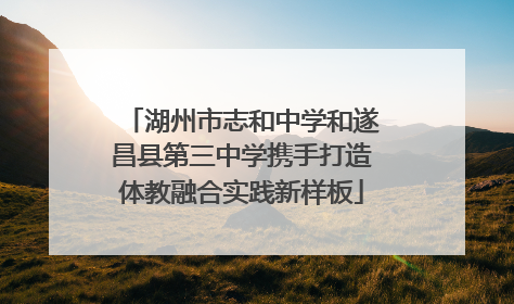 湖州市志和中学和遂昌县第三中学携手打造体教融合实践新样板