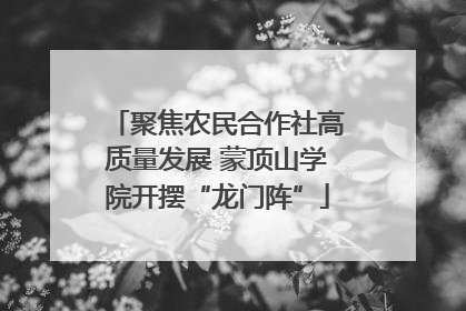 聚焦农民合作社高质量发展 蒙顶山学院开摆“龙门阵”