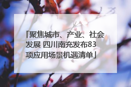 聚焦城市、产业、社会发展 四川南充发布83项应用场景机遇清单