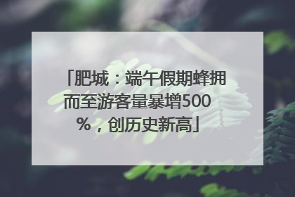 肥城：端午假期蜂拥而至游客量暴增500%，创历史新高