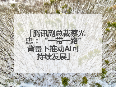 腾讯副总裁蔡光忠：“一带一路”背景下推动AI可持续发展