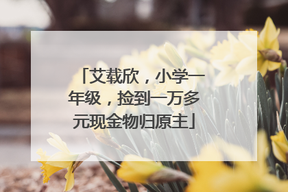 艾载欣，小学一年级，捡到一万多元现金物归原主