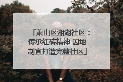 萧山区湘湖社区：传承红砖精神 因地制宜打造完整社区