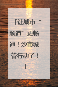 让城市“肠道”更畅通！沙市城管行动了！