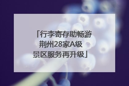 行李寄存助畅游 荆州28家A级景区服务再升级