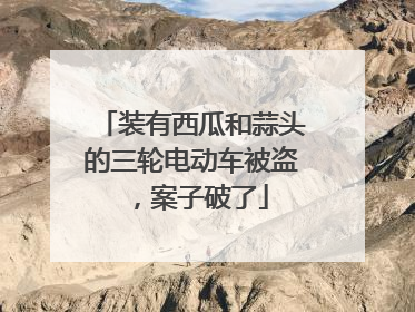 装有西瓜和蒜头的三轮电动车被盗，案子破了