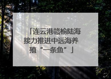 连云港赣榆陆海接力推进中远海养殖“一条鱼”