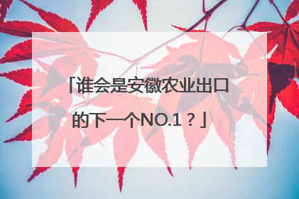 谁会是安徽农业出口的下一个NO.1？