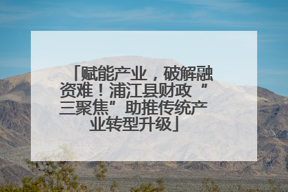 赋能产业，破解融资难！浦江县财政“三聚焦”助推传统产业转型升级