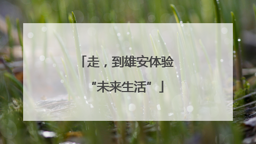 走，到雄安体验“未来生活”