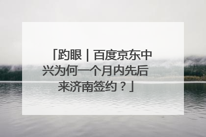 趵眼｜百度京东中兴为何一个月内先后来济南签约？