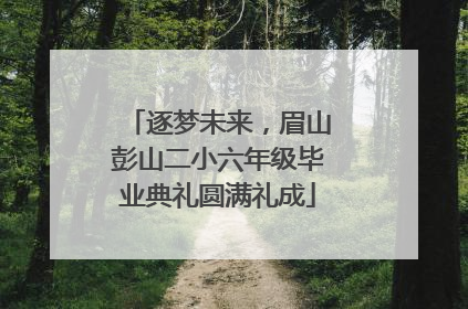 逐梦未来，眉山彭山二小六年级毕业典礼圆满礼成