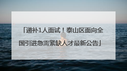 递补1人面试！泰山区面向全国引进急需紧缺人才最新公告