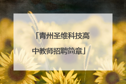 青州圣维科技高中教师招聘简章