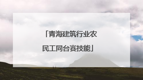 青海建筑行业农民工同台赛技能