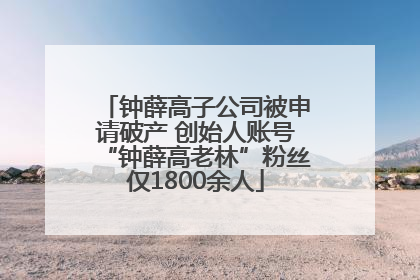钟薛高子公司被申请破产 创始人账号“钟薛高老林”粉丝仅1800余人