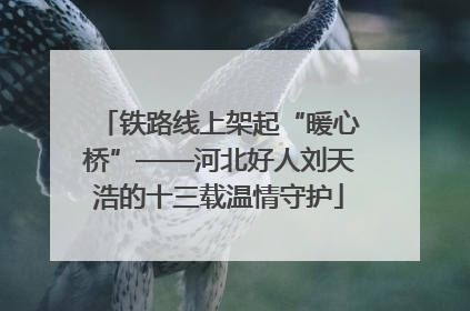 铁路线上架起“暖心桥”——河北好人刘天浩的十三载温情守护
