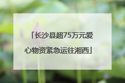 长沙县超75万元爱心物资紧急运往湘西
