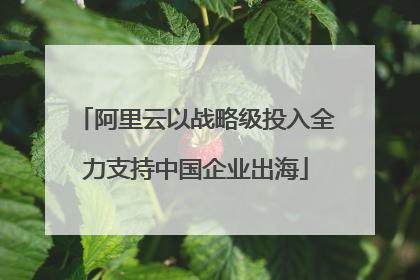 阿里云以战略级投入全力支持中国企业出海